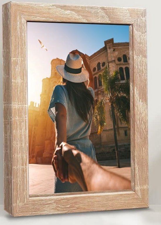 WANDStyle fotolijst metaallook 40x60 cm van hout in barok stijl om op te hangen, frame Made in Germany - H450