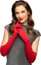 Boland - Paar handschoenen Los Angeles rood Rood - Volwassenen - Unisex - Can Can - Glitter and Glamour- Toppers