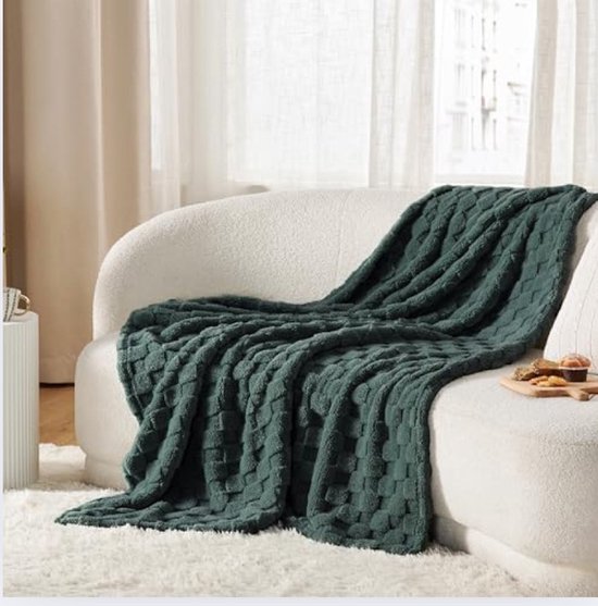 Coperta per letto, dimensioni 200x220 cm, di colore menta, reversibile