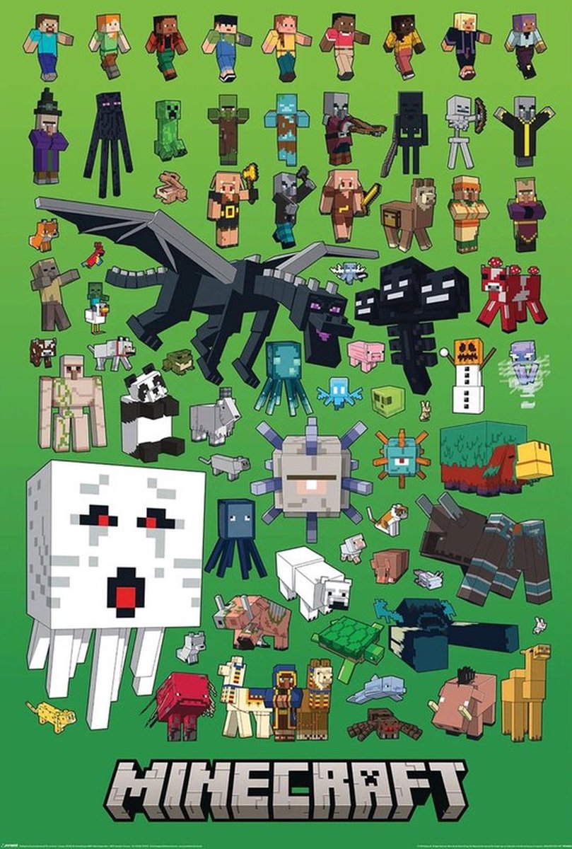 Pyramid Minecraft Character Montage - Maxi Poster - 61 x 96.5 cm Divers