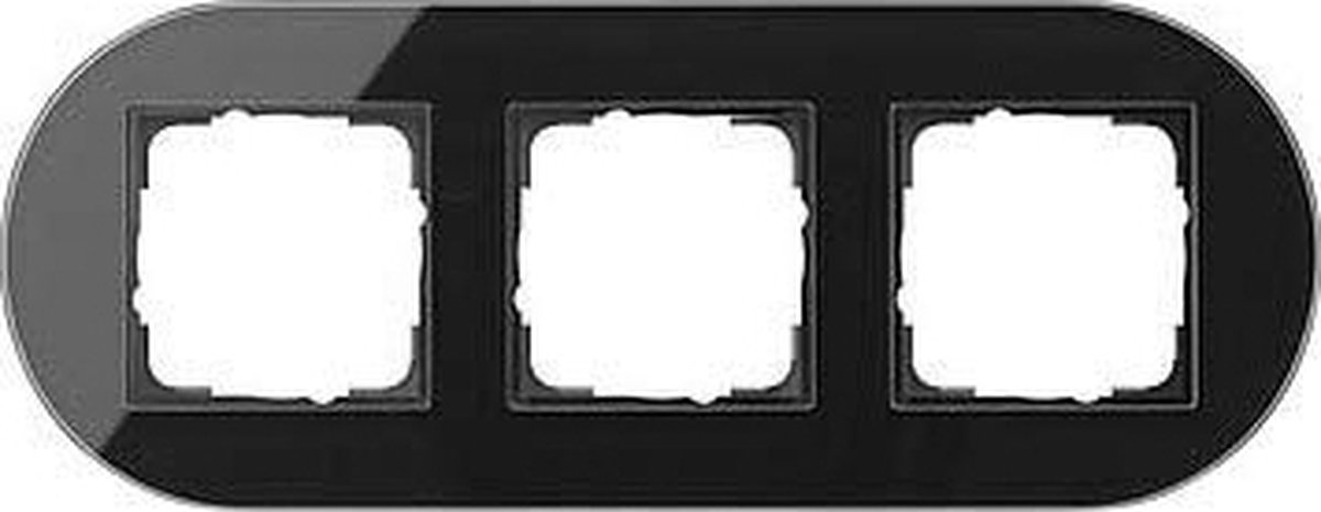 Gira Studio afdekraam 3-voudig glas zwart