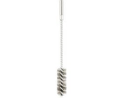 kwb ronde staalborstel / cilinderborstel, fijn, gegolfd, staaldraad, Ø 20 mm voor metaal en steen, staalborstel voor boormachine incl. ronde as 8 mm, buisborstel voor ketel / verwarming