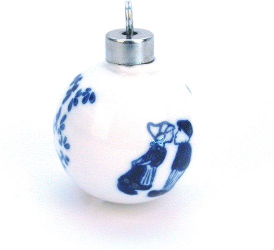 Kerstbal delfts blauw