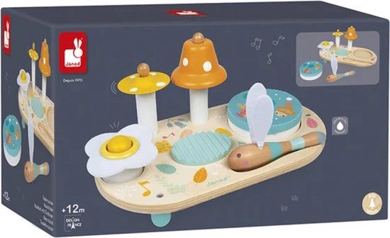 Janod Pure - Muziektafel - Bestaat Uit Een Cymbaal, Een Klok, Een Krabber, Een Bel En Een Afneembare Tamboerijn - Geschikt Vanaf 1 Jaar van Janod — afbeelding 5