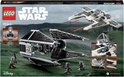 Achterkant van LEGO Star Wars doos 75348 met actiebeelden van de Fang Fighter en TIE Interceptor.
