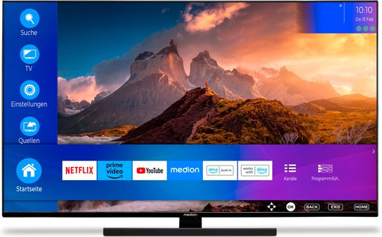 MEDION X14372 (MD 30985) 108 cm (43 inch) QLED TV (Smart TV, 4K, Dolby Vision HDR, Dolby Atmos, Netflix, Prime Video, PVR, Bluetooth, MEMC, Micro Dimming)