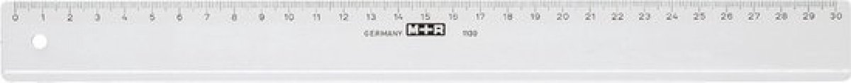 Liniaal 30cm M&R 1130/000 Transparant