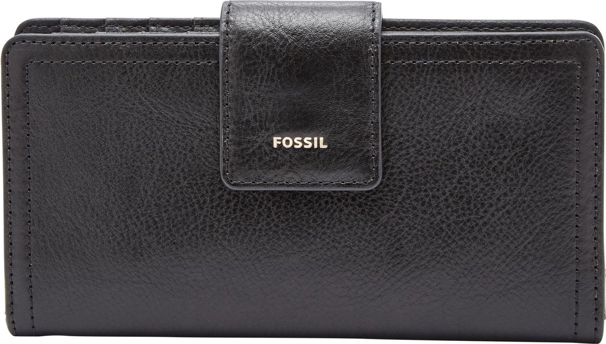 FOSSIL Portemonnee Logan RFID Tab Clutch Black Zwart