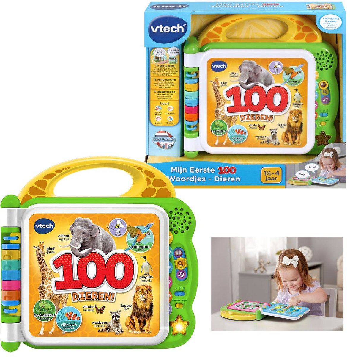 VTech Baby Mijn Eerste 100 Woordjes Boek Dieren - Educatief Babyspeelgoed - Woordjes Leren - Lezen en Geluiden - Cadeau - Baby Speelgoed 1.5 tot 4 Jaar — afbeelding 10