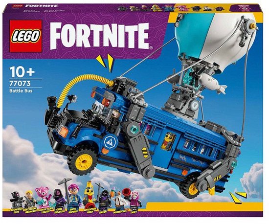 LEGO Fortnite 77073 Bus de combat: bus bleu avec ballon, avec figurines.