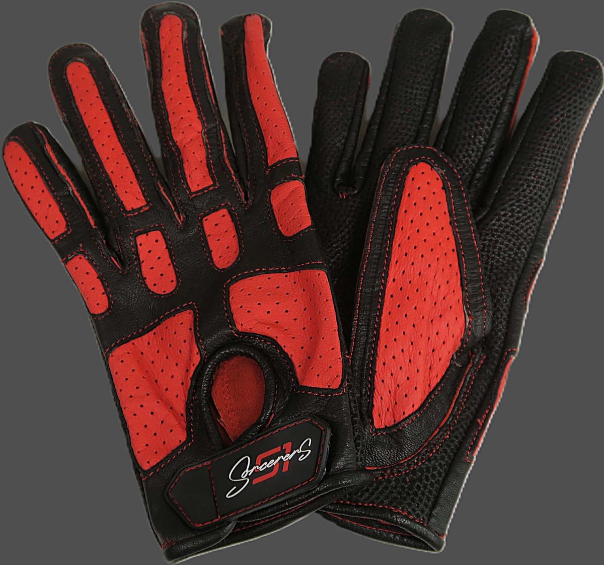 Sorcerers 51 Dames racehandschoen Rood/Red maat 7