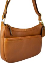 Lioné Nina Marble - Sac bandoulière - Cognac - Bandoulière réglable - Poches zippées - Sac bandoulière - Sac bandoulière