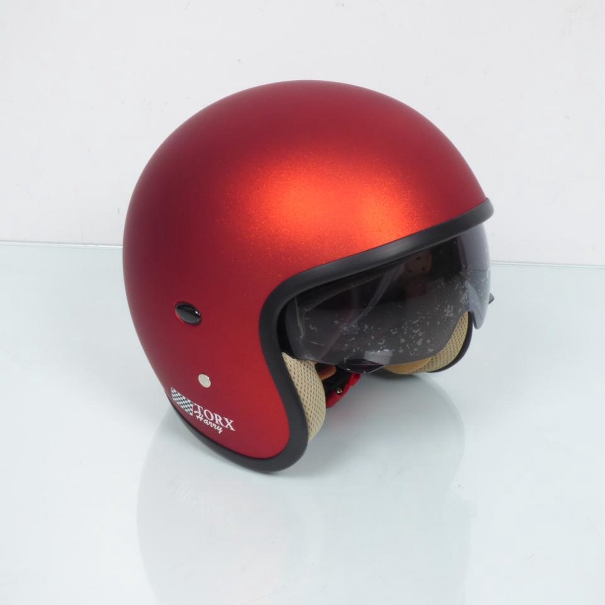 Casque jet Torx pour Deux Roues Torx Taille L Harry Glitter Matt Red Neuf