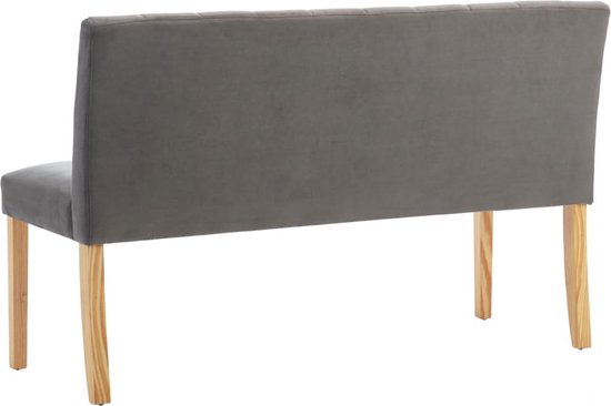 The Living Store Canapé Line Pattern Grijs - Velours - 140x56x86 cm - Facile à assembler