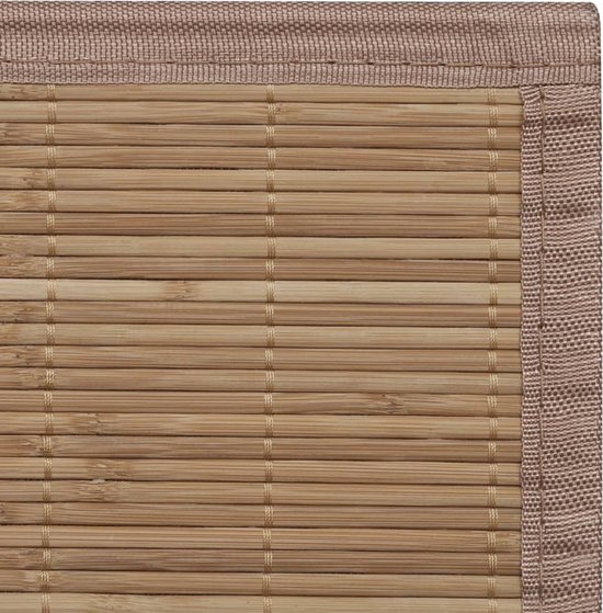 vidaXL Tapis en Bamboe - Marron - 80 x 200 cm - PVC antidérapant - Rebords en polypropylène - Tapis