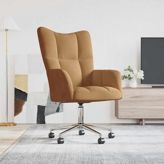Aivermeil Homeoffice stoel, fluwelen stoel met hoofdkussen, 360