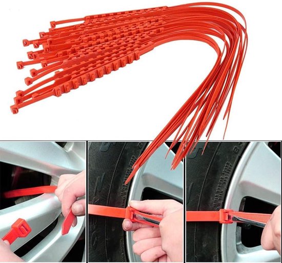 Sneeuwketting 10 stuks antislip bandkettingen - auto noodketting voor ijs en sneeuw