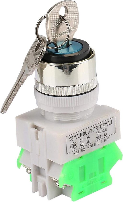 Produktbild von Schlüsselschalter LAY37-20Y/31 – 3 Positionen, 220V, 5A, 22mm Einbau