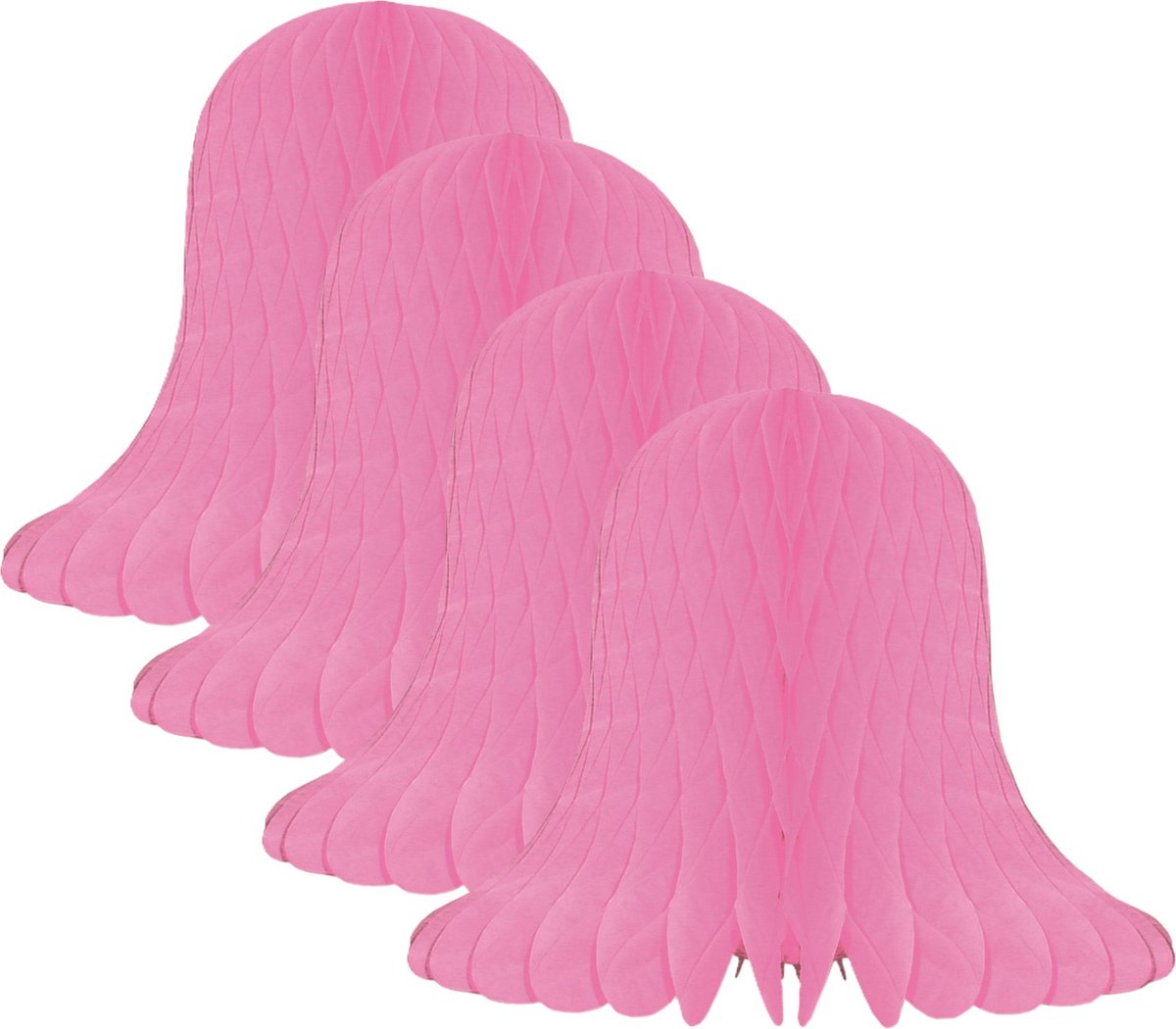 Roze kerstlampionnen set van 4 stuks, 20 cm hoog, gemaakt van brandvertragend papier - perfecte kerstdecoratie.