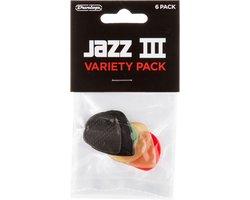 Dunlop PVP103 Jazz III Variety Plectrum 6-Pack - Plectra, medium / heavy, mix van 6 stuks
