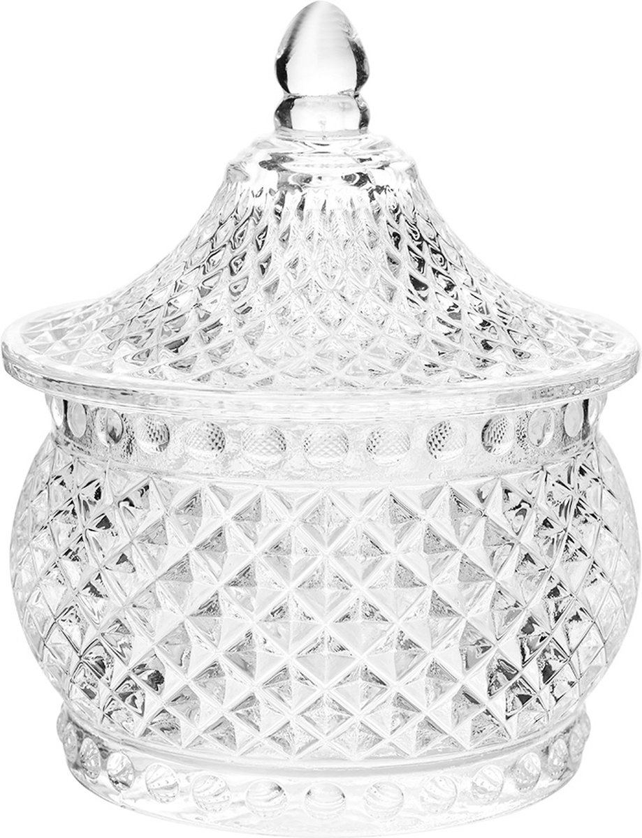 Clayre & Eef Voorraadpot Ø 8x10 cm Transparant Glas