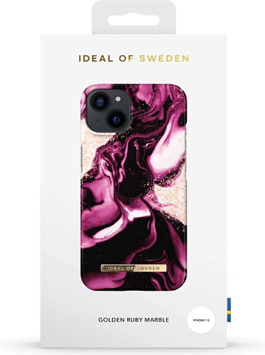 iDeal of Sweden iPhone 13 Pro Backcover hoesje - Fashion Case - Golden Ruby Marble