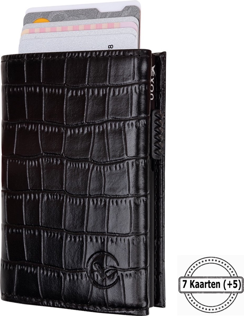 VEXON Legacy Prive - Wallet Pro - Premium Wallet Classic - Pasjeshouder Zwart - Kaarthouder - Met Rits - 10 Pasjes, Briefgeld en Muntgeld - RFID Creditcardhouder - Mannen en Vrouwen Portemonnee - Uitschuifbaar - Zwart