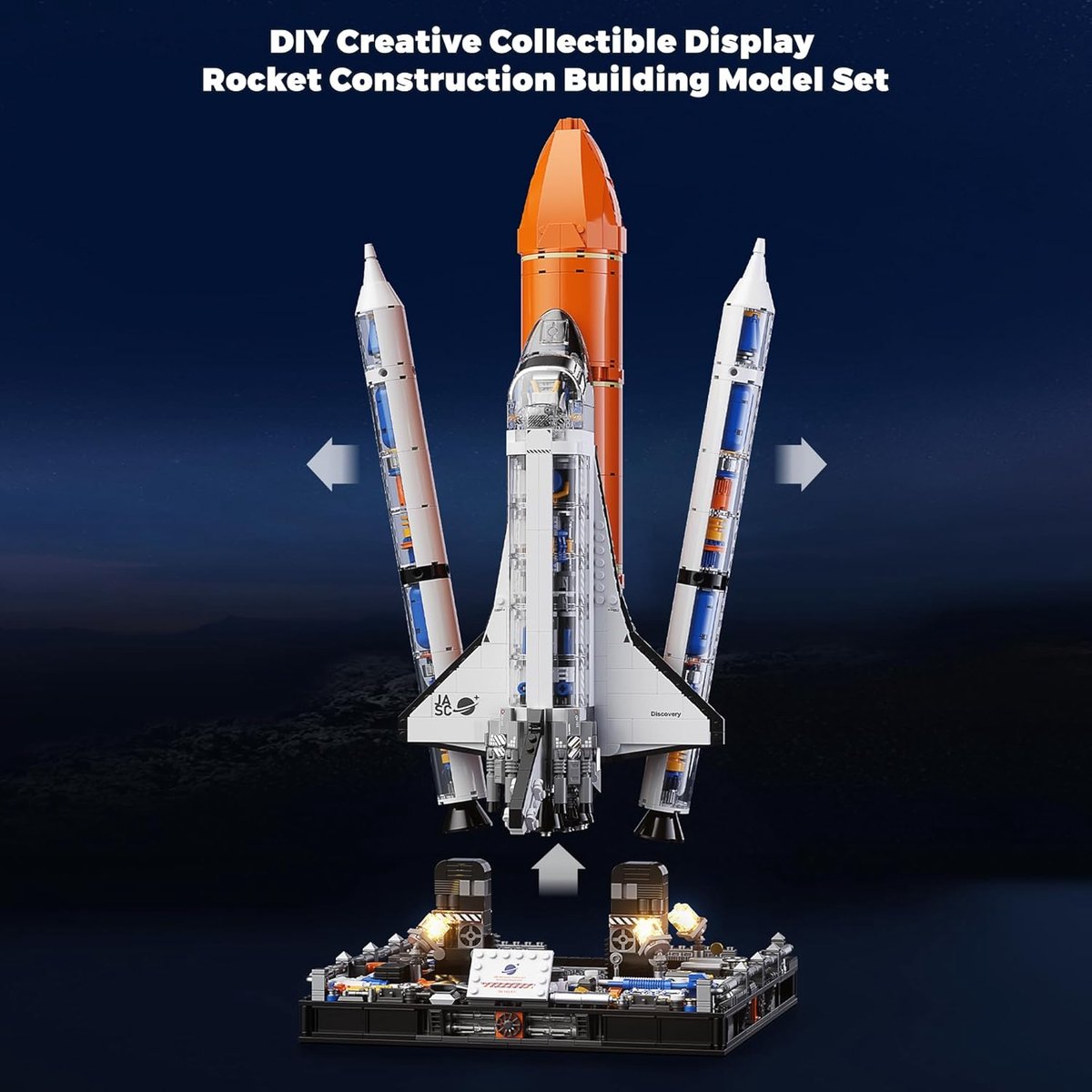 Jaki - LIMITED icons edition City Ruimtevaart raket | Artemis Space Wars Expert | Classic Creator STEM ideas speelgoed | Compatibel met lego mega bloks | Technic nasa ruimte shuttle bouwpakket voor volwassen & kinderen | 2226 bouwstenen — afbeelding 9