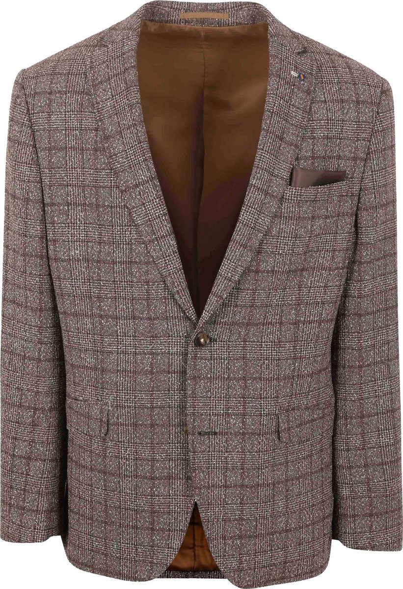 Suitable Colbert Heleen Ruit Bruin - Maat 48 - Heren blazer