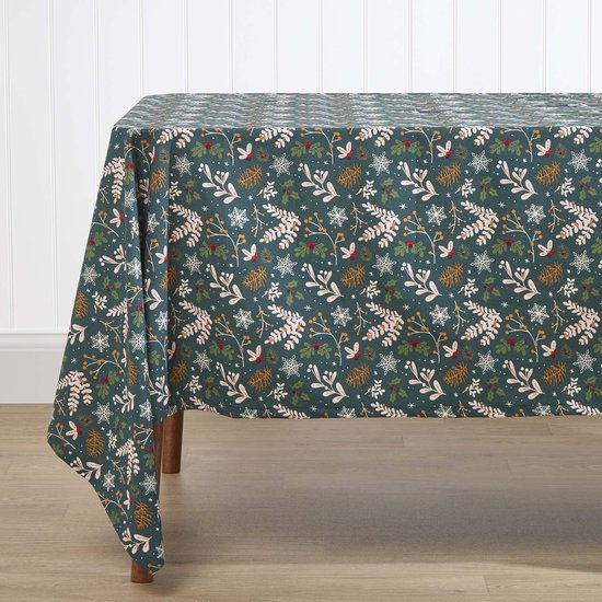 Homescapes Nappe de Noël Forêt Festive en coton, 137 x 178 cm