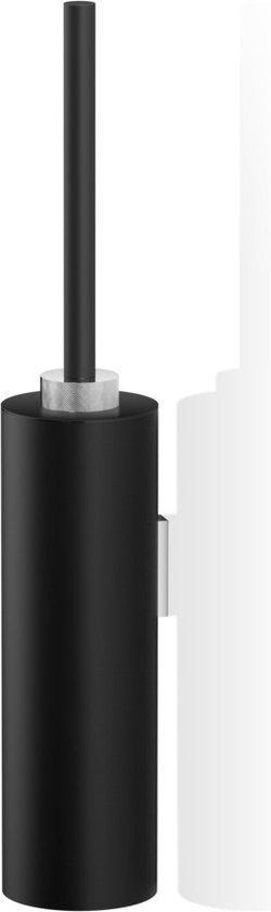 Ensemble brosse WC modèle mural - CLUB WBG, noir mat/chrome.