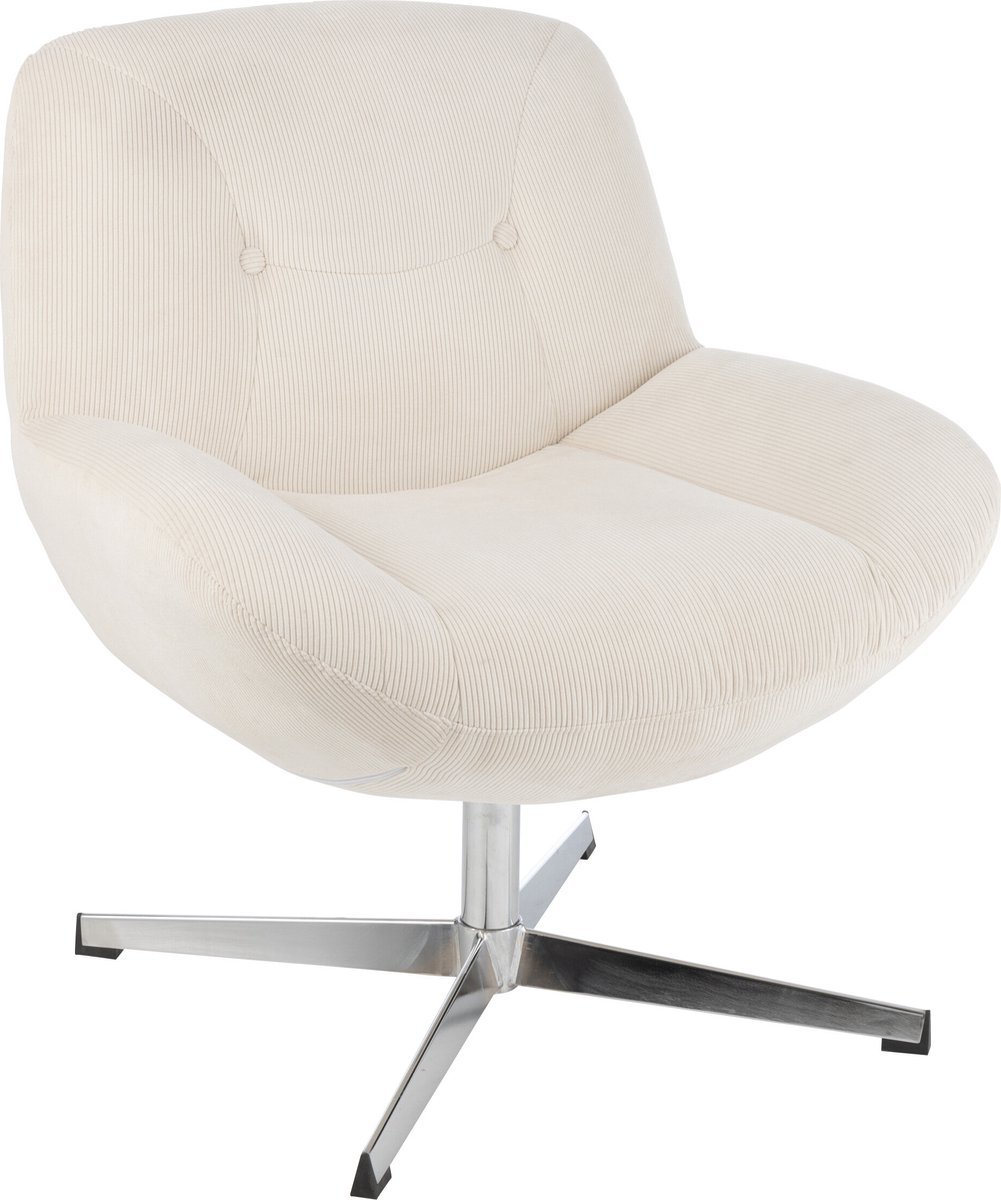 J-Line loungestoel Chill - metaal/multiplex - creme/zilver Beige