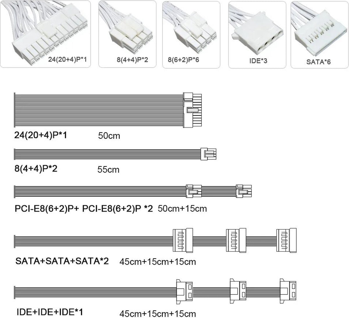 Senlifang - Voedinge Voeding - Voor Gaming Desktopcomputer Psu - 850W - - afbeelding 4