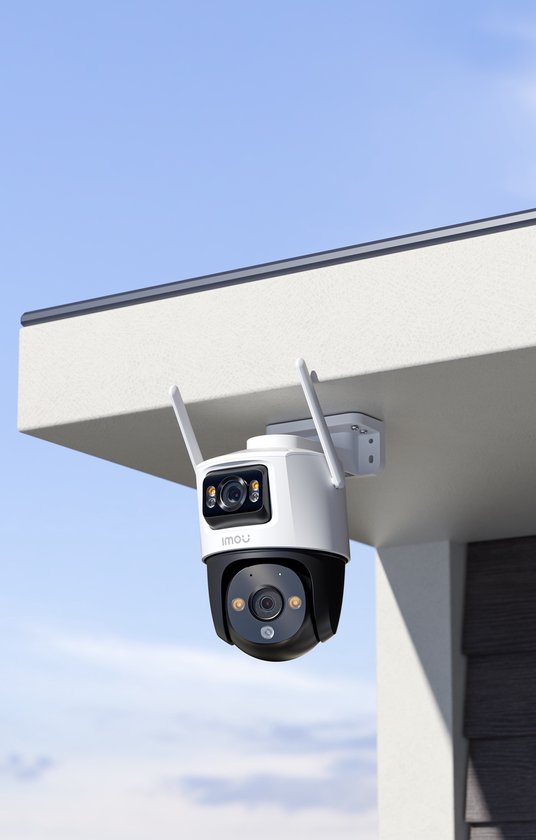 Imou Cruiser Dual 10MP - Beveiligingscamera Voor Buiten - Wit - Camera Met Verstelbare Dubbele Lens (2 x5MP) - 360° Dekking - Accurate Persoons- En Voertuigdetectie - Nachtzicht Continue In Kleur - Sirene - IP66 Bestemd Tegen Zware Weeromstandigheden van Imou — afbeelding 3