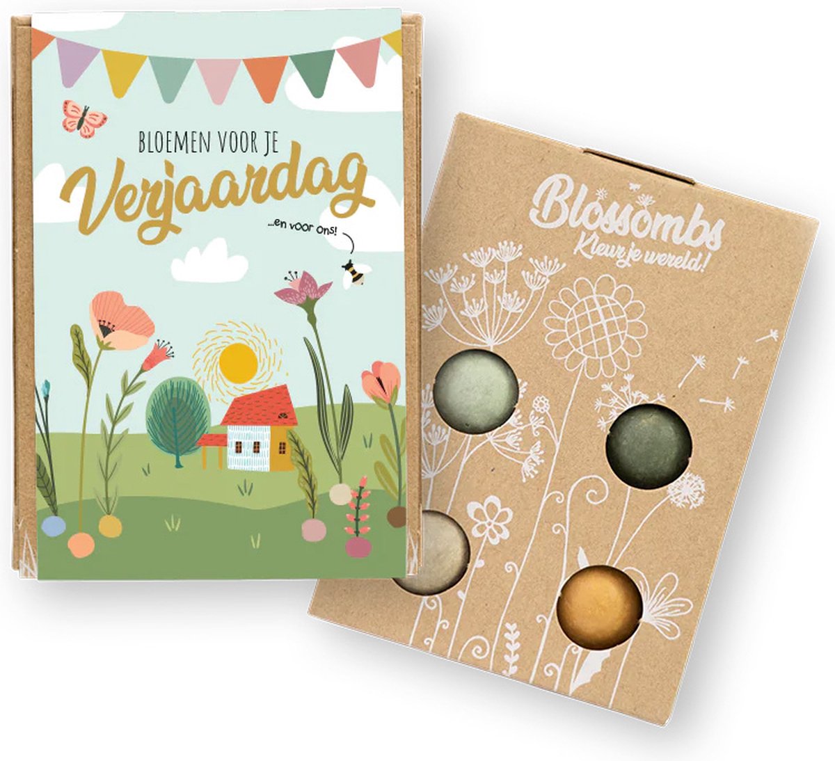 Blossombs Bloembommetjes Giftbox Mini - 4 Zaadbommetjes - Happy Xmas!