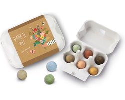 Blossombs Bloembommetjes Eierdoosje - 6 Zaadbommetjes - Dank je wel! - Bos Bloemen - Bedankt Cadeautje