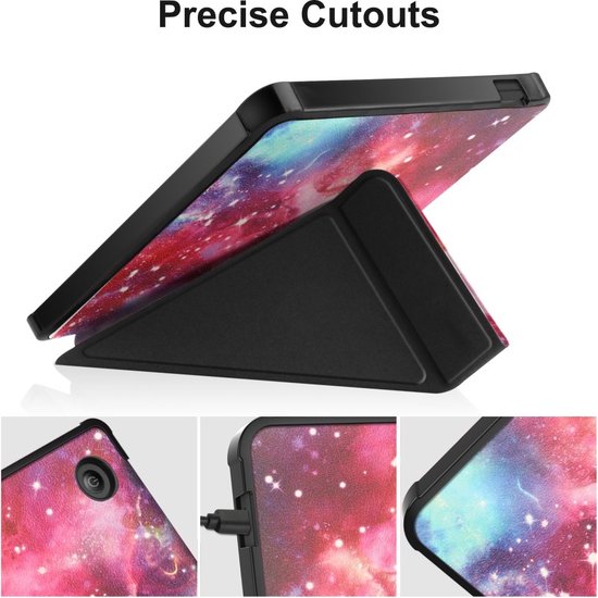 e-Reader Hoesje Origami Book Case met Wake/Sleep-functie - Kobo Libra Colour Hoesje - Galaxy van iMoshion — afbeelding 5