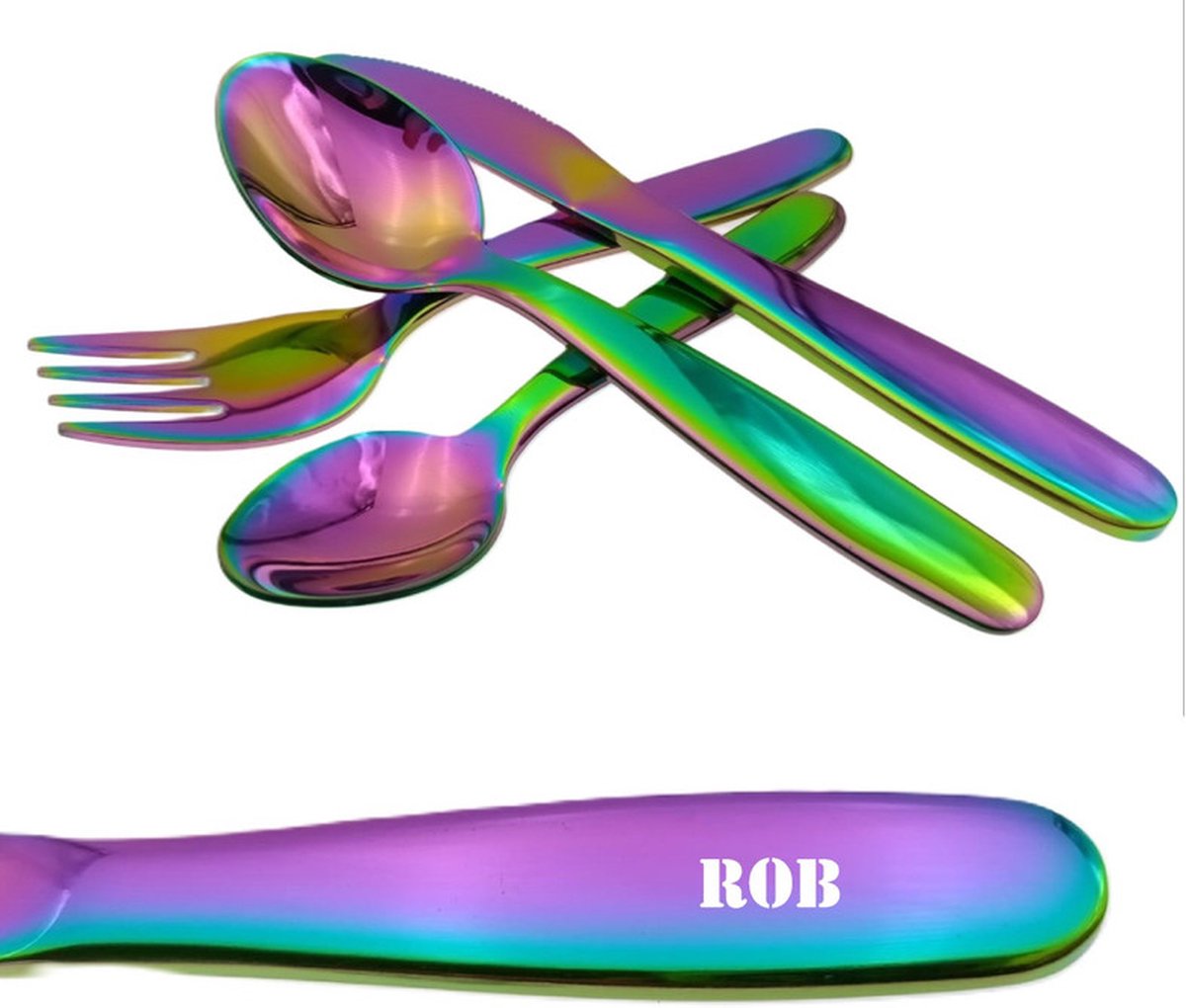 Goedkoopste Kinderbestek Met Stoere Naam Gravering - Rob - Olie