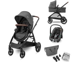 Maxi-Cosi Zelia S Trio 3-in-1 Kinderwagen - Inclusief autostoeltje en luiertas - Dark Grey