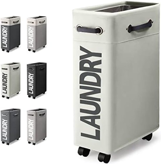 Osoltus Wasmand, sorteerder met deksel en wielen, badorganizer, wasmand, badkamer, sorteersysteem, zand