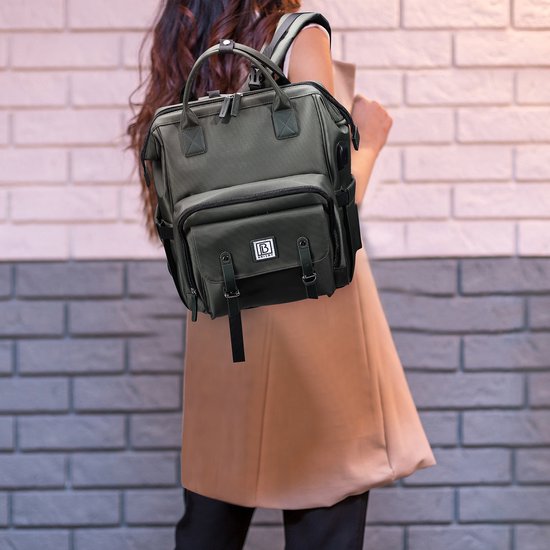 Brisby overzichtelijke luiertas - verzorgingstas - met buggymontage en stay-open frame - gratis verschoonmatje - USB oplaadfunctie - geïsoleerde flessen vakjes - groen van Brisby — afbeelding 5