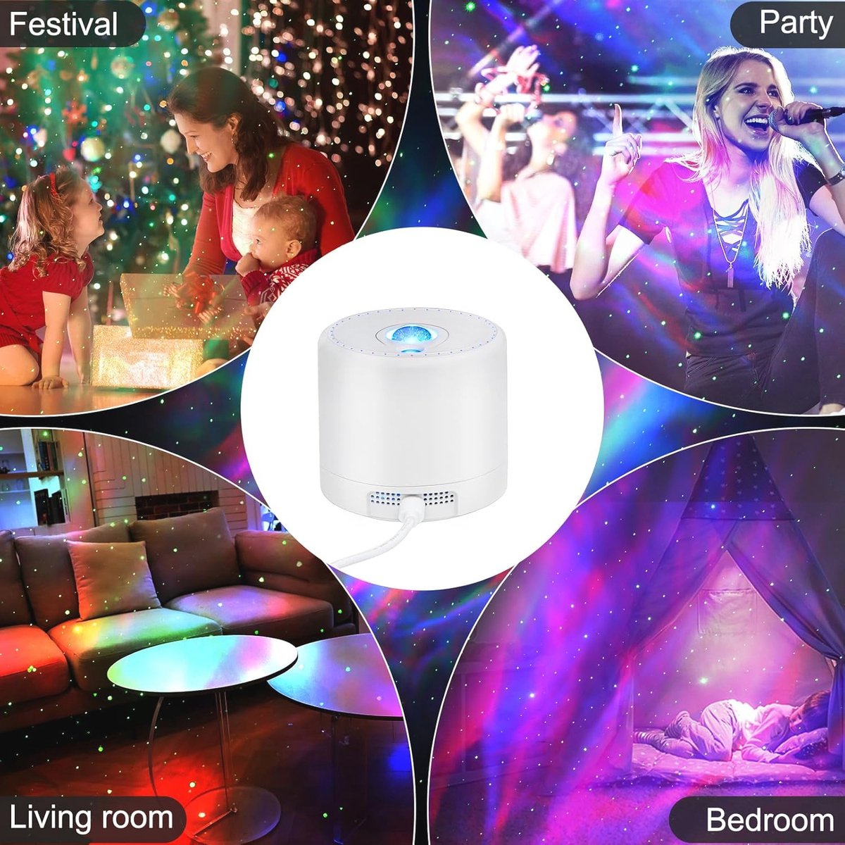 Sterrenprojector en LED Ocean Wave Projector met Afstandsbediening - Dimbaar Nachtlicht voor Kinderen en Volwassenen – foto 6