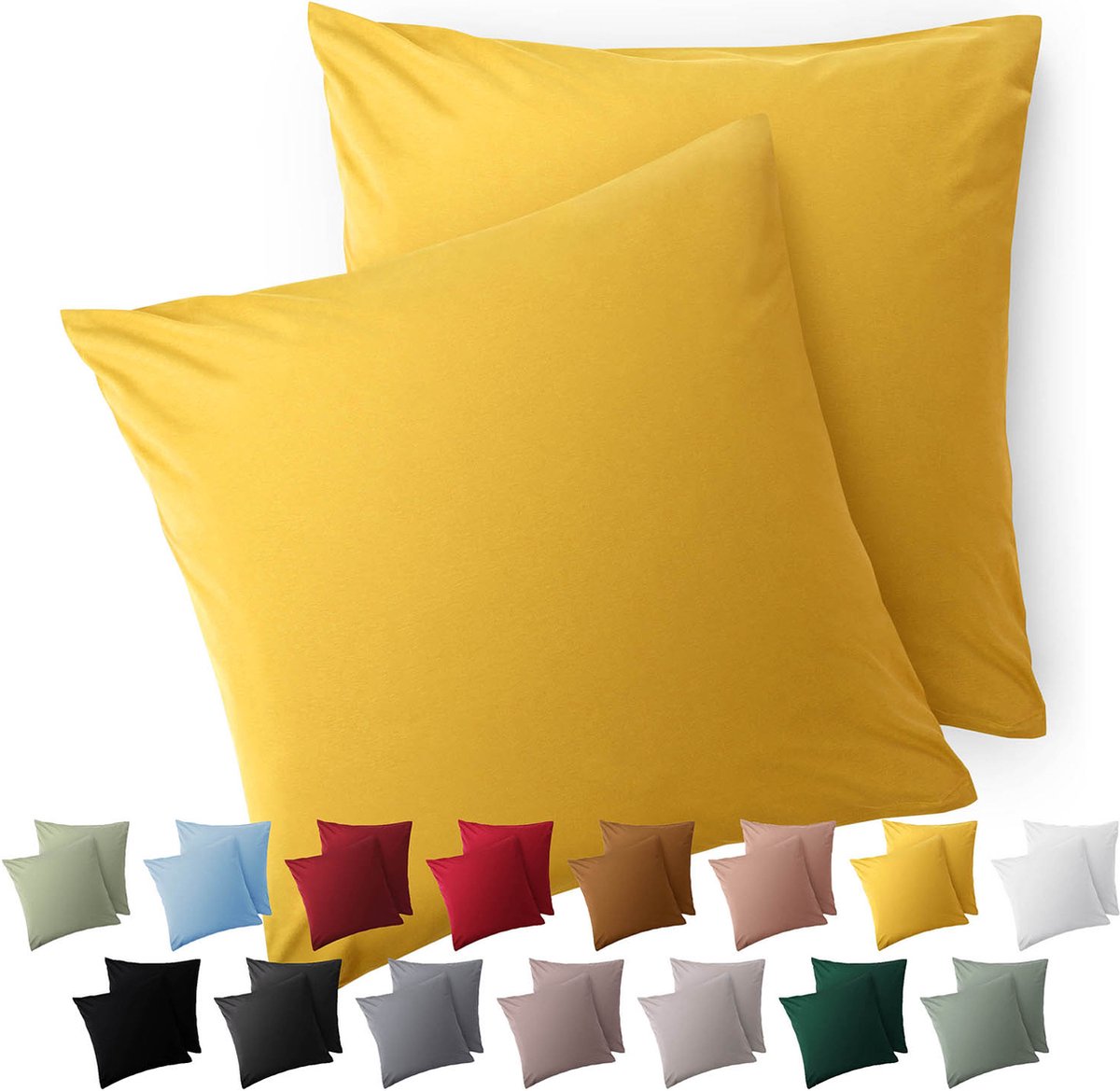 Blumtal Kussensloop Microvezel Kussenhoes 80 x 80 cm - Spicy Mustard - Set van 2