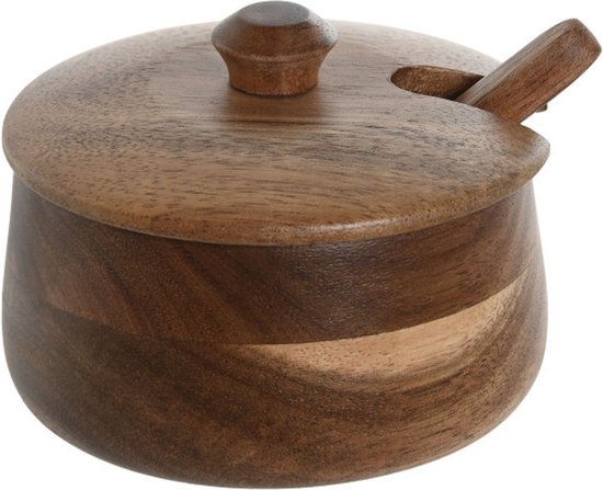 Excelsa Eco Living Cheese/Sugar Bowl with Spoon, Bamboo, Brown, Capacity 225 ml Excelsa Eco Living Cheese/Sugar Bowl with Spoon, Bamboo, Brown, Capacity 225 ml