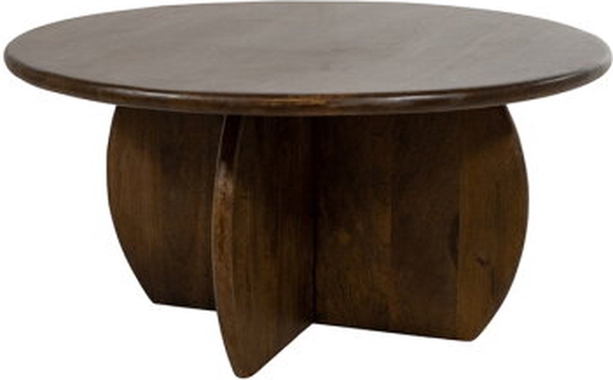 Salontafel Belly rond Ø80cm mangohout - walnoot