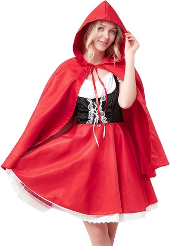 Jurkje Met Rode Cape Uit Het Bos Meisje ==> Feestwinkel XL Jurkje Met Rode Cape Uit Het Bos Meisje ==> Feestwinkel XL