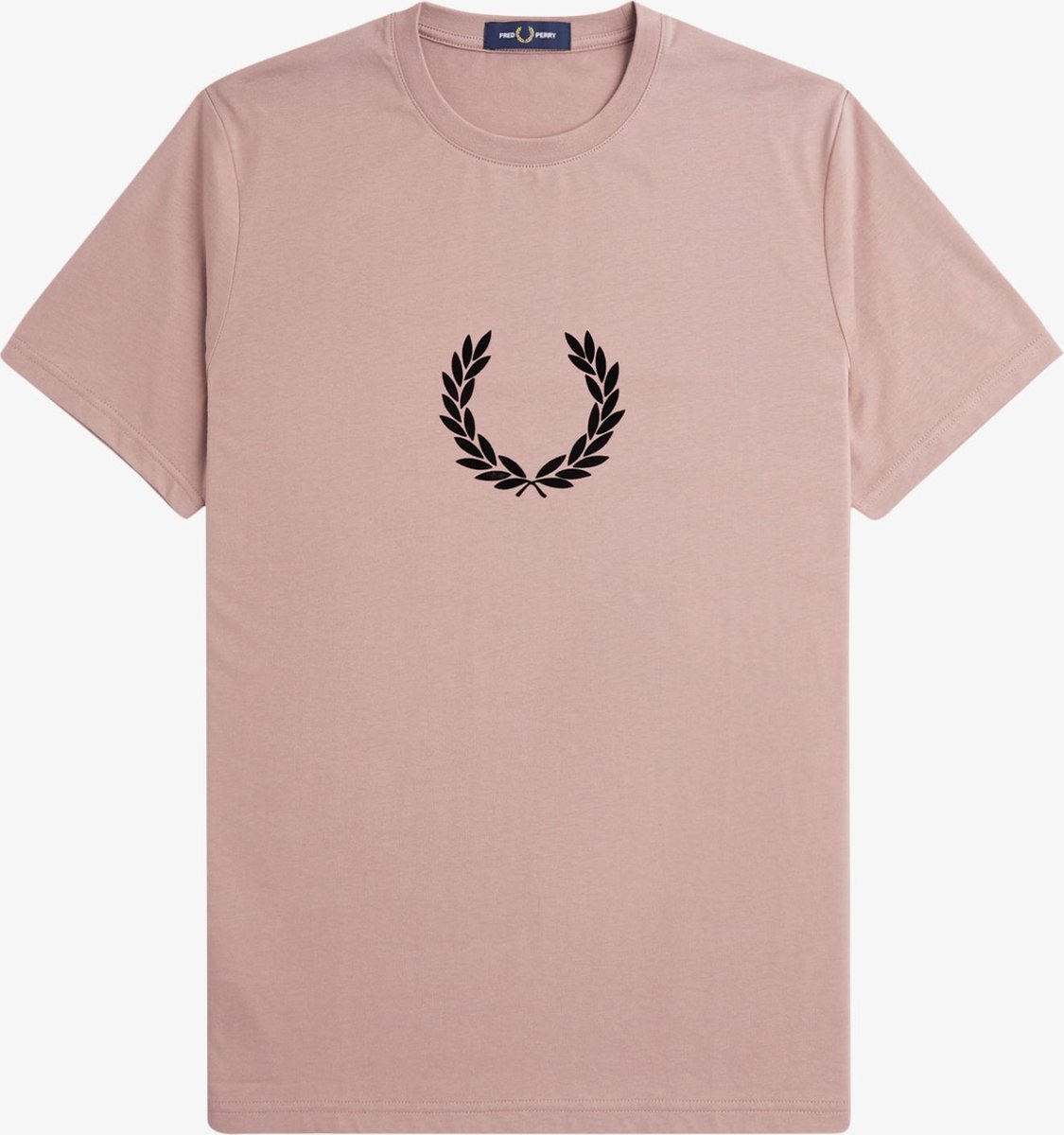Fred Perry Flocked Laurel Wreath Gra Tee Roze
