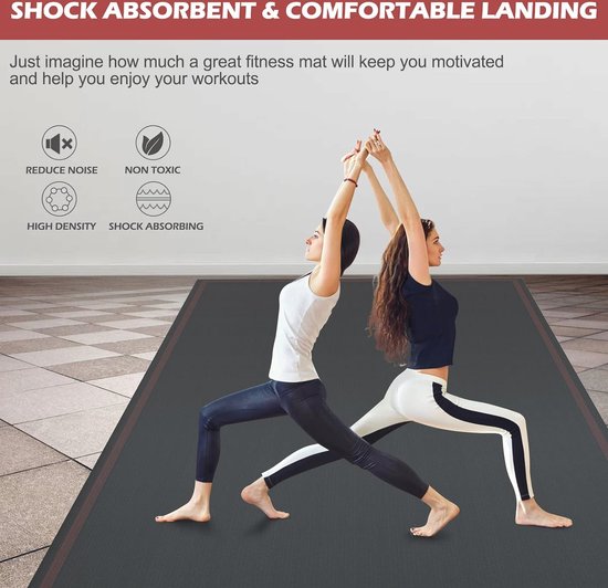 Extra grote yogamat 7 mm - antislip trainingsmat voor thuistraining, geschikt voor cardio en gewichtheffen — afbeelding 5