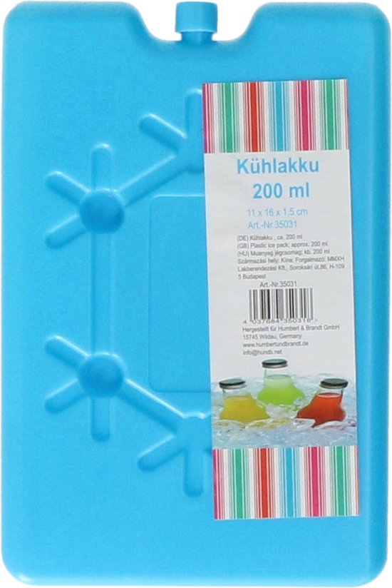 Koelelement plat - 2x - blauw - 200 ml - 11 x 16 cm - koeltas/koelbox element — afbeelding 3