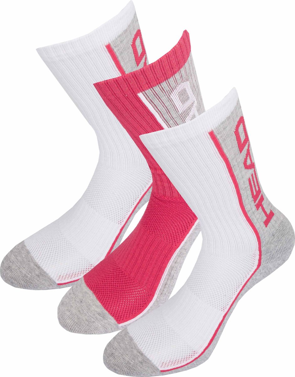 Head Performance Crew Sokken 3 Paar 35-38 39/42 Roze